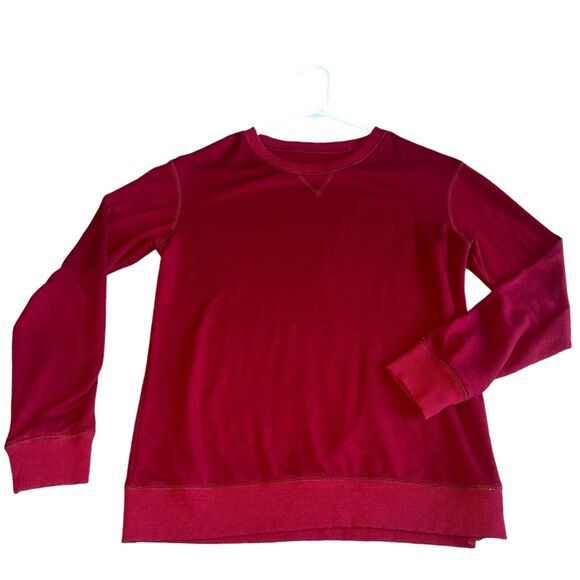 Womens Small Crewneck Sweater Burgundy Simple Minimalist Stockholm Style - Picture 2 of 10